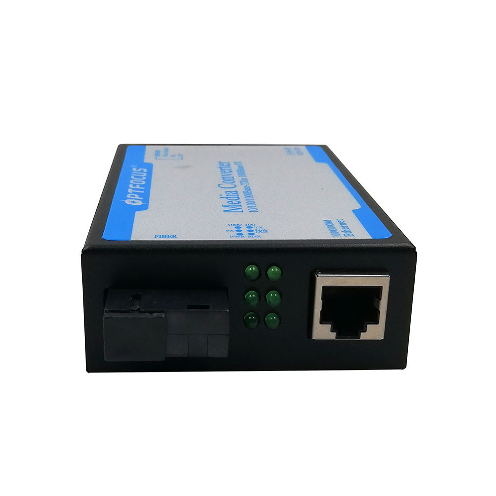 Kit Da 2 Convertitori Fibra Ottica Gigabit 10/100/1000M RJ45 A SC Single Mode – Ricetrasmettitori Con Alimentatore, Portata 3KM